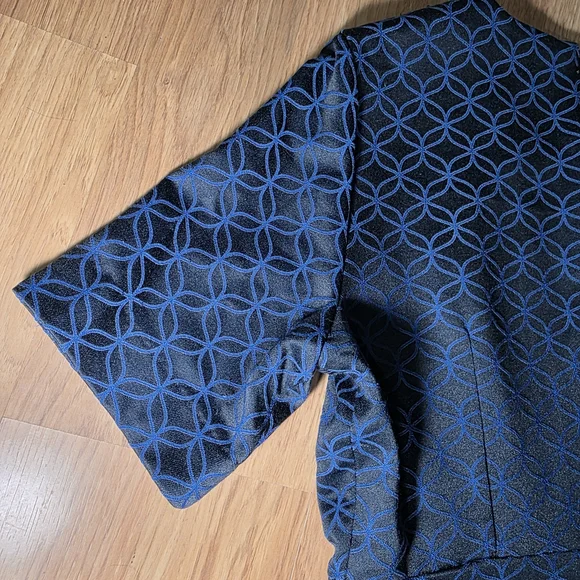 Estee Lauder Navy Patterned Midi Dress - Picture 7 of 11